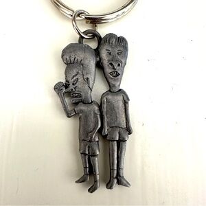 1993 Vintage Beavis and Butthead Keychain Pendant✨MTV Collectible✨Stamped